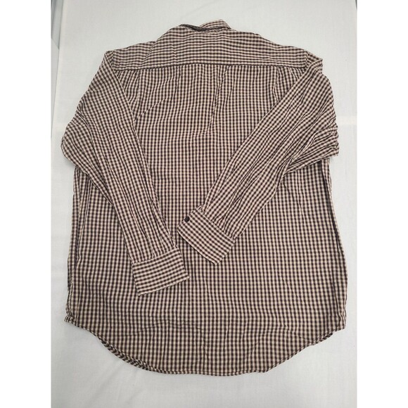 Banana Republic Mens Size L Brown Check Button Down Shirt Long Sleeve - Picture 8 of 9
